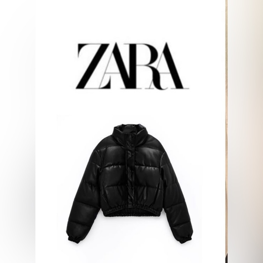 Zara Feaux Leather Puffer